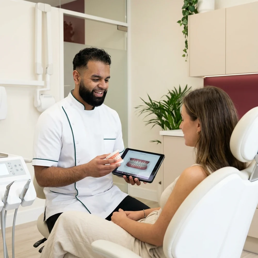 Dr Ravi discussing treatment with a patient